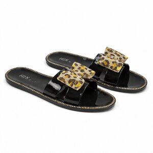 H2K black jelly slippers Size:9